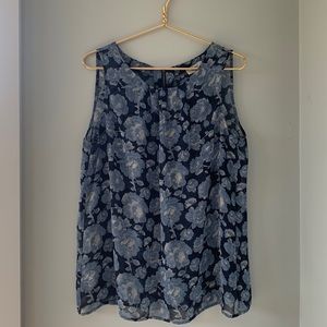Loft Blue Floral Dress Top